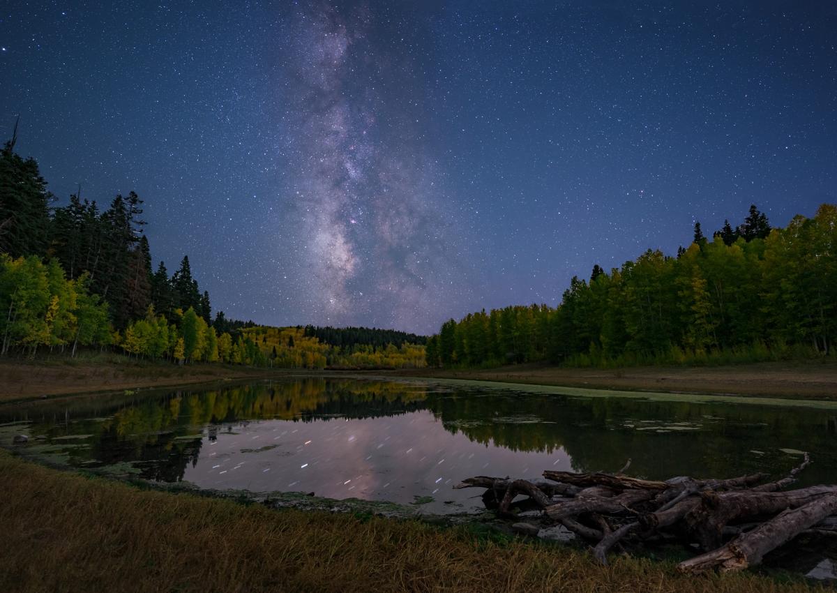 Payson Lakes Under a Starry Night