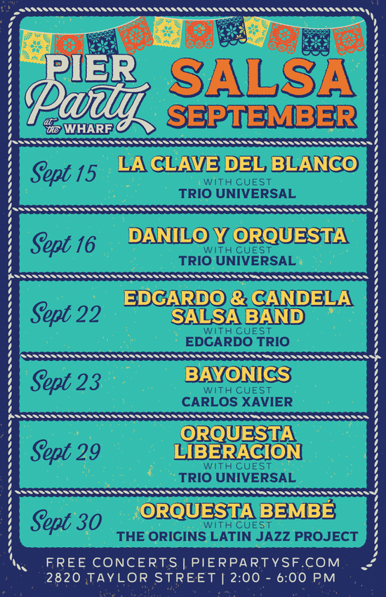 Salsa September Lineup - Pier Party at the Wharf