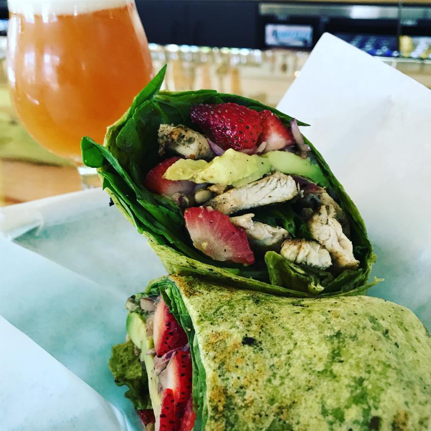 Snack Attack Wrap and beer
