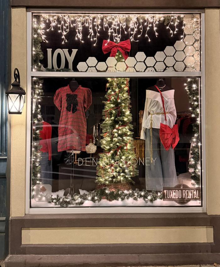 Denim & Honey Christmas Window