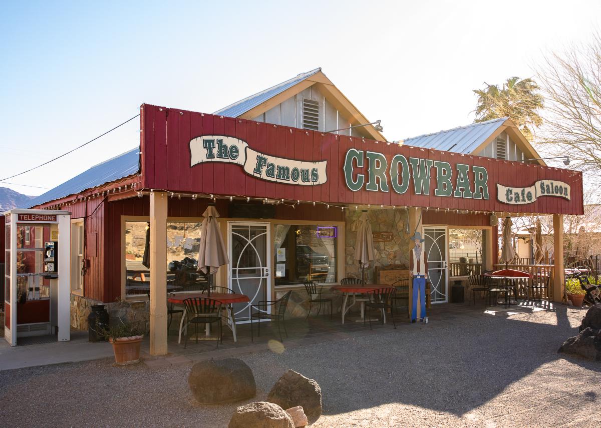 Exterior of the Crowbar Cafe and Saloon in Shoshone, California