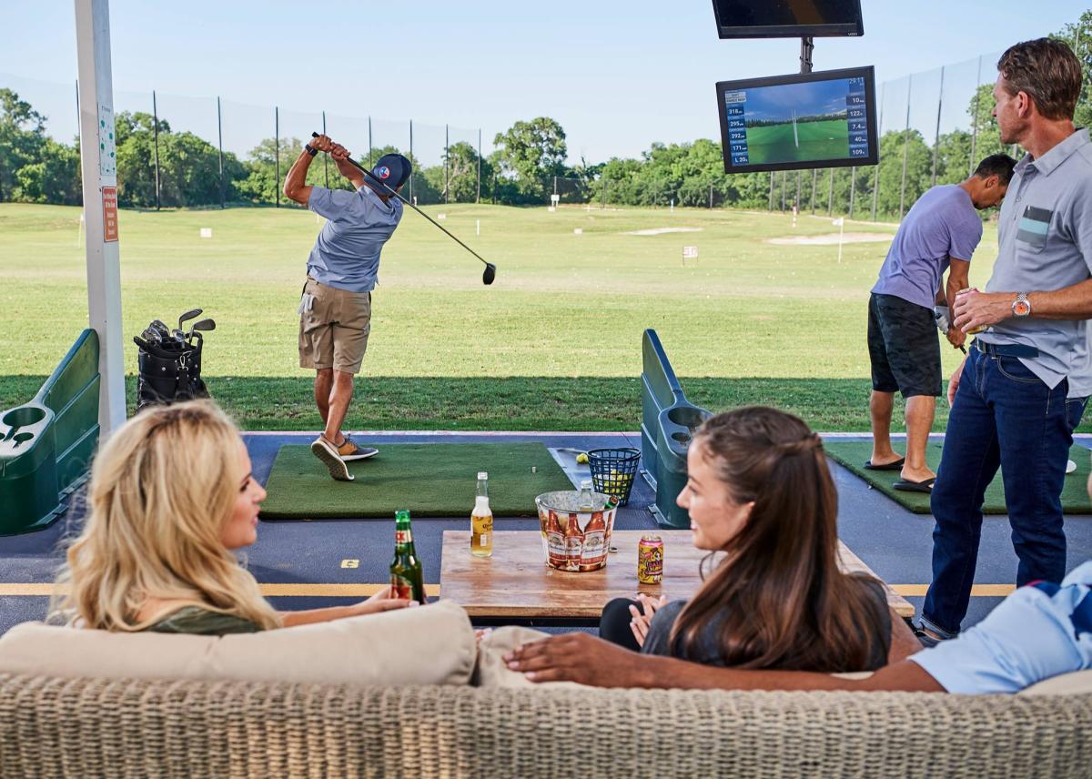 Group playing at TopGolf