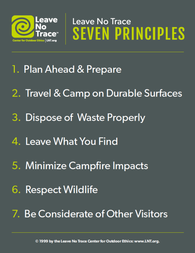 Leave No Trace Camping Guidelines Virginia Blue Ridge