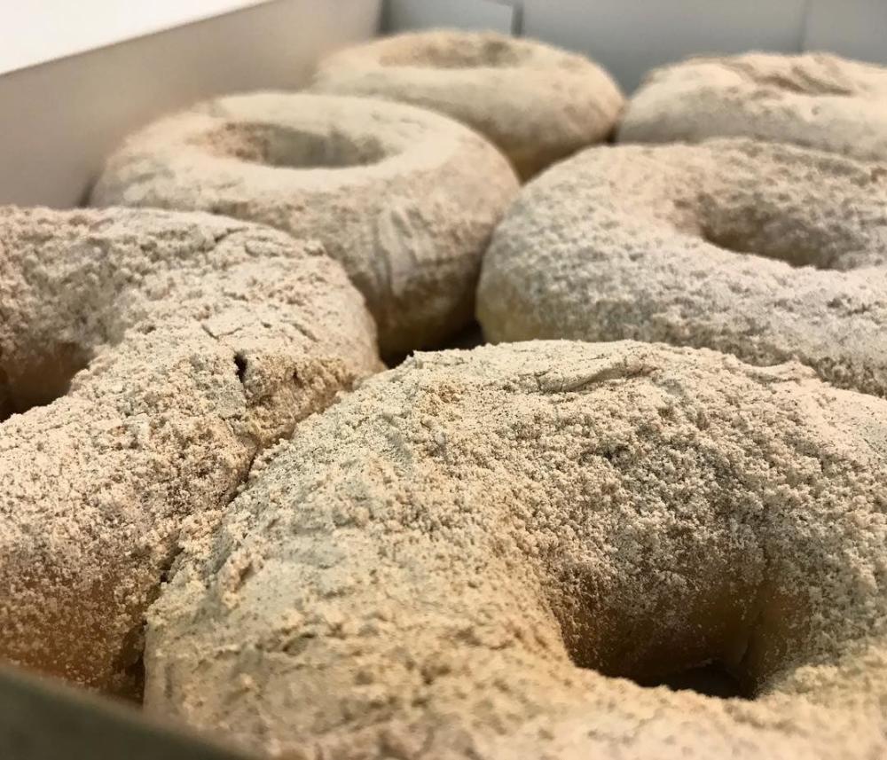 A box of donuts at Rise'n Roll Bakery in Fort Wayne