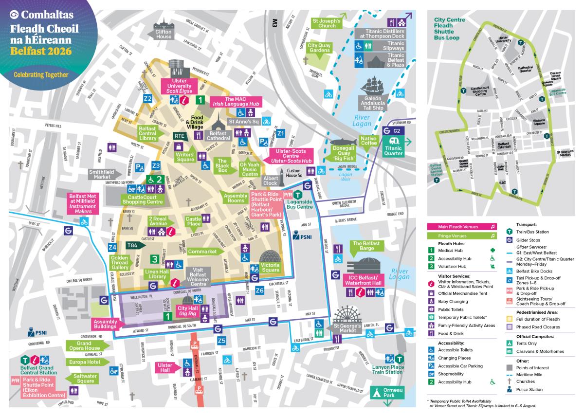 Fleadh Belfast 2026 City Centre Map