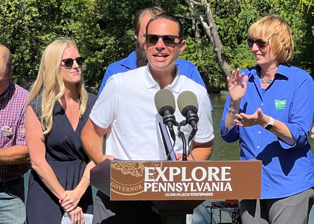 Gov. Josh Shapiro announces the launch of the Pennsylvania Office of Outdoor Recreation.