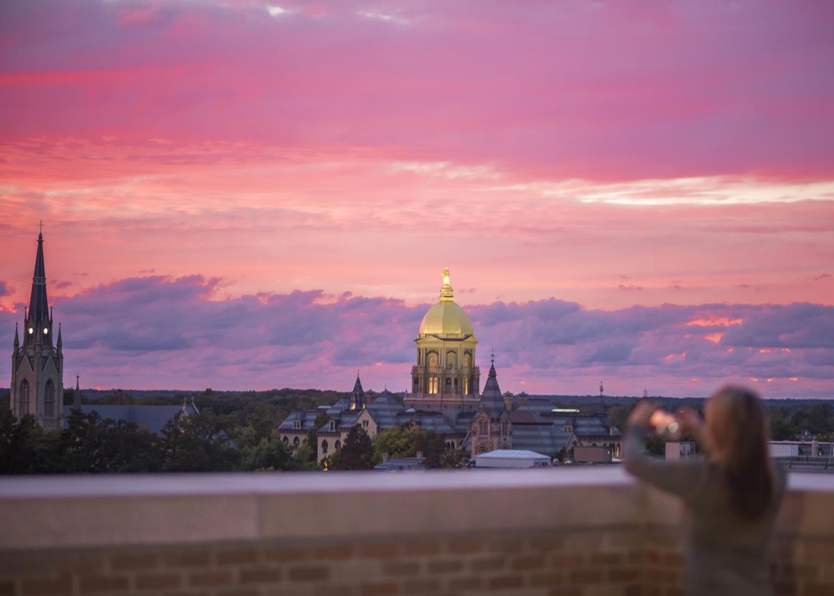 Notre Dame University at Sunset