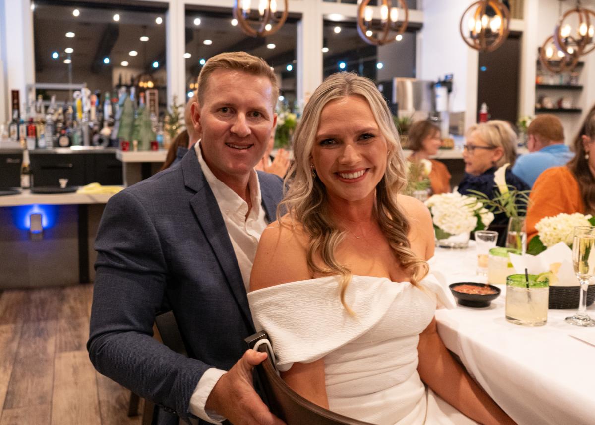 Wedding Rehearsal Dinner, Bride & Groom Couple
