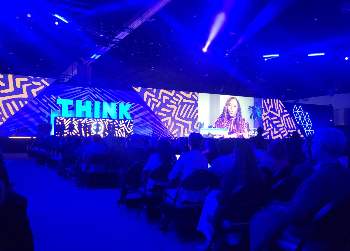A view of the stage and part of the crowd at PCMA Convening Leaders conference