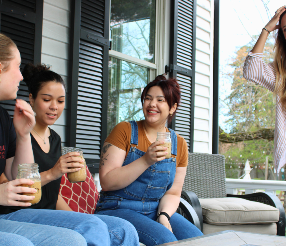 Coffee on the porch at Farmhouse