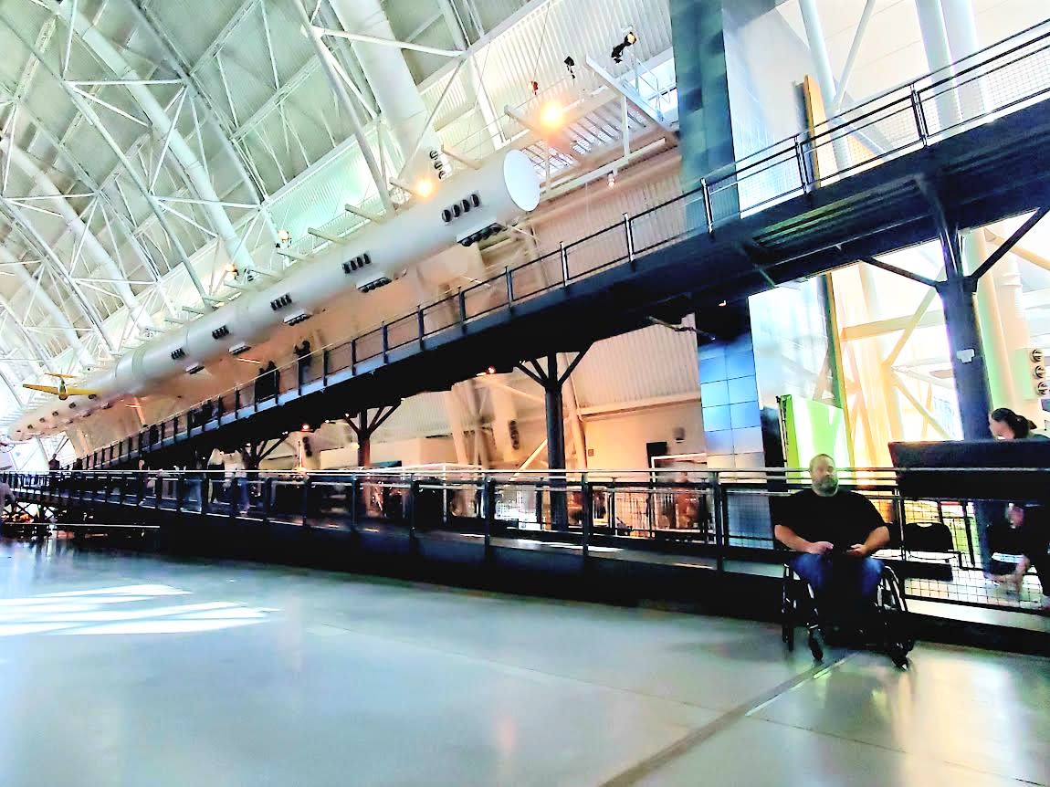 Partial view of double ramps at the Air and Space Museum