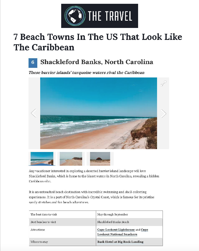 The Travel 7 Beach Towns in the US cover