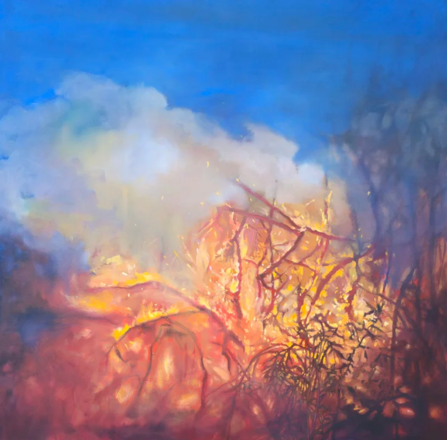 Art by Molly Murphy depicting a prairie fire.