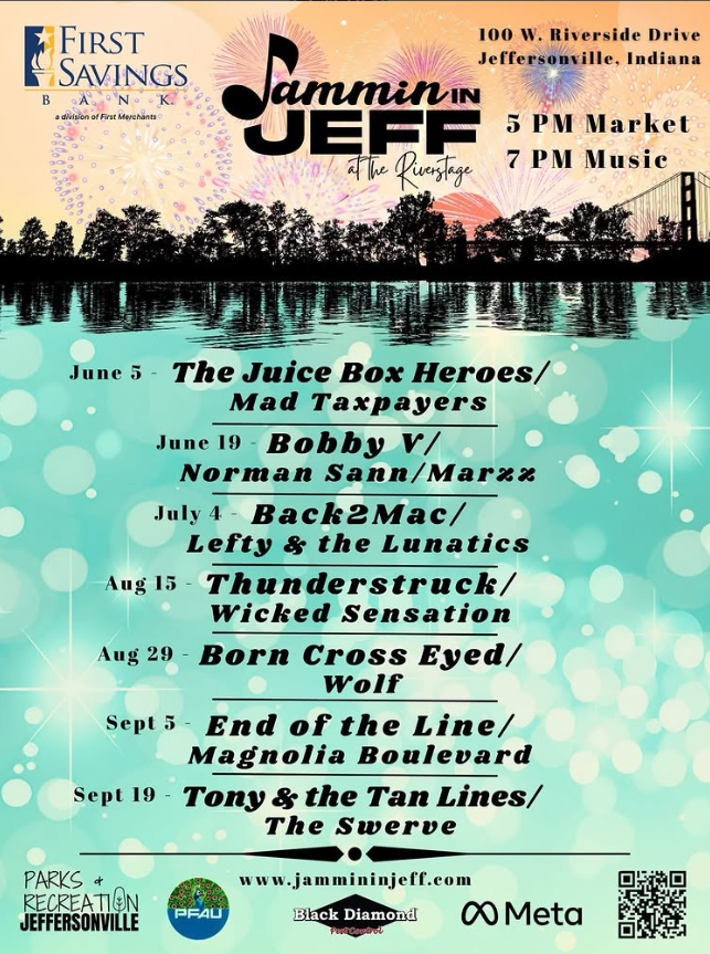 June 5: The Juice Box Heroes / Mad TaxpayersJune 19: Bobby V / Norman Sann / MarzzJuly 4: Back2Mac / Lefty & the LunaticsAugust 15: Thunderstruck / Wicked SensationAugust 29: Born Cross Eyed / WolfSeptember 5: End of the Line / Magnolia BoulevardSeptember 19: Tony & the Tan Lines / The Swerve