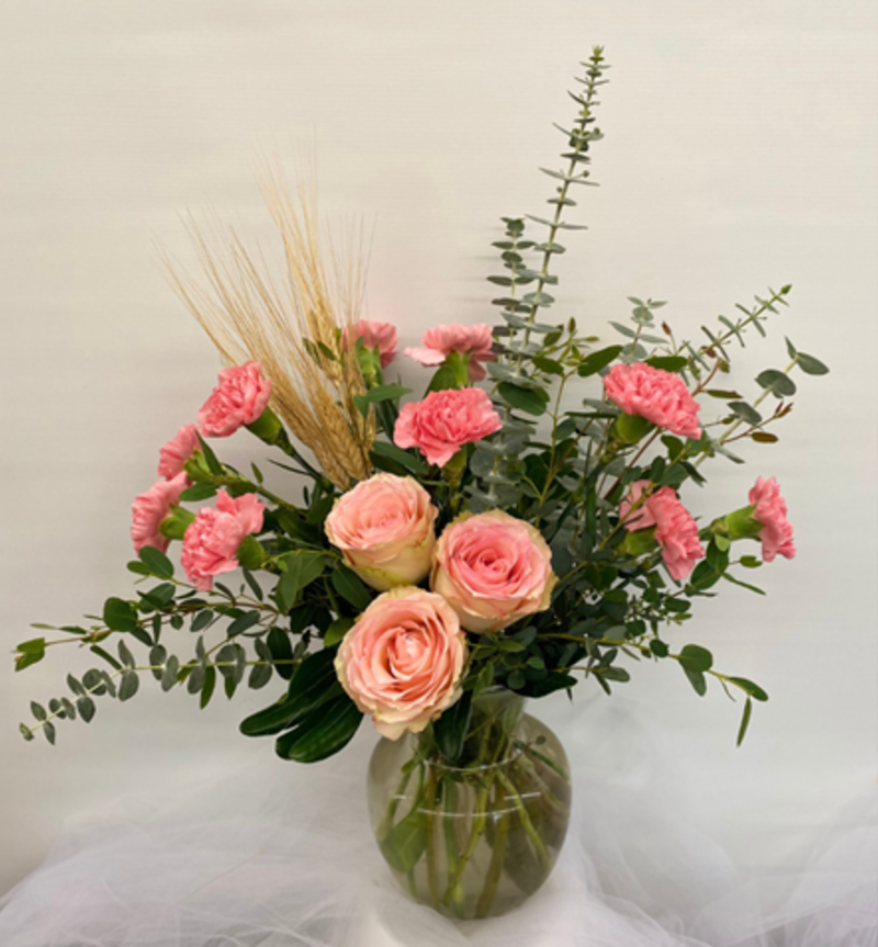 A Galentine's Bouquet featuring carnations and roses