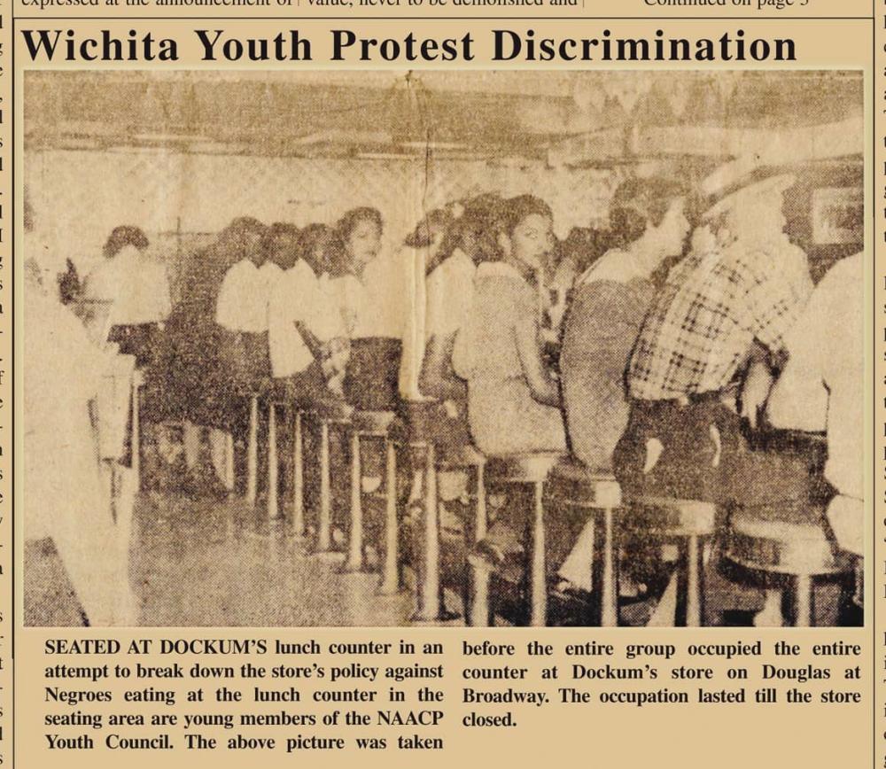 Enlightener Newspaper Article on Dockum Sit-in