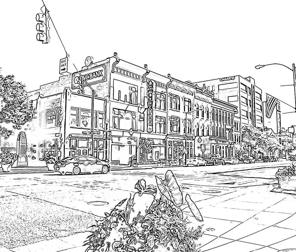 East Michigan Avenue Coloring Page