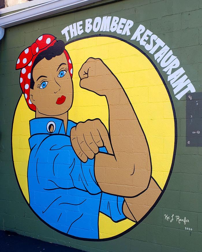 New Mural on the Bomber Restaurant, Ypsilanti