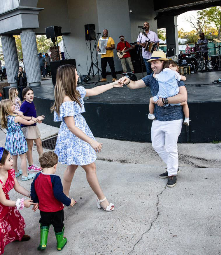 Dancing at Mandeville Live Free Friday concerts at the Trailhead.