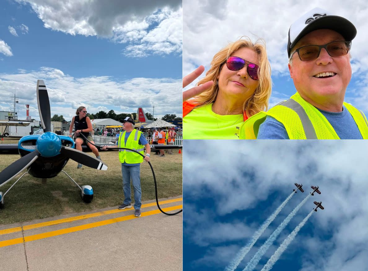 Pat helps fuel up an airplane at EAA AirVenture in Oshkosh, WI