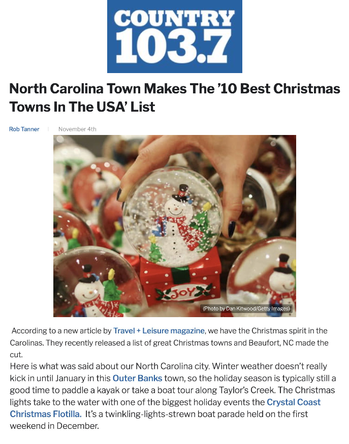 Country 103.7 North Carolina Town Makes The "10 Best Christmas Towns In The USA" List