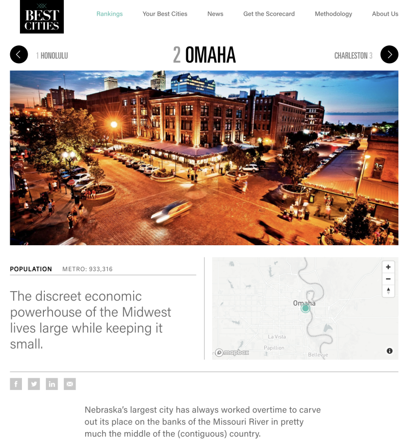 Omaha - #2 America's Best Small Cities 2019