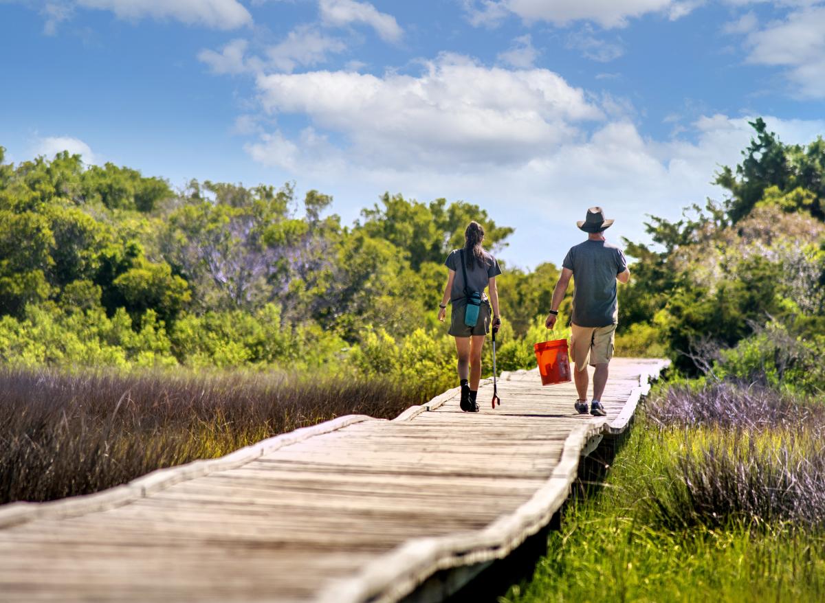 Couple Walking on Basin Trail