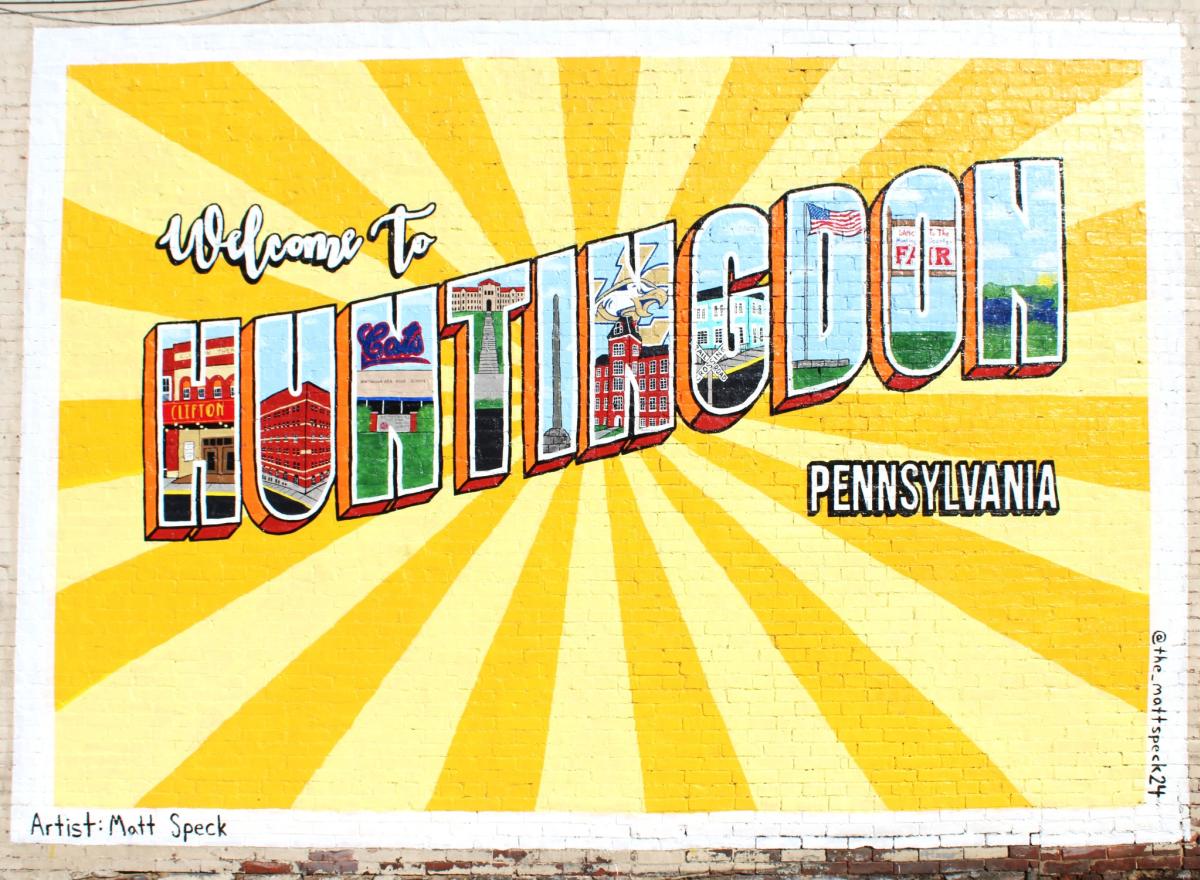 Huntingdon Mural by artist Matt Speck at Bryan Park