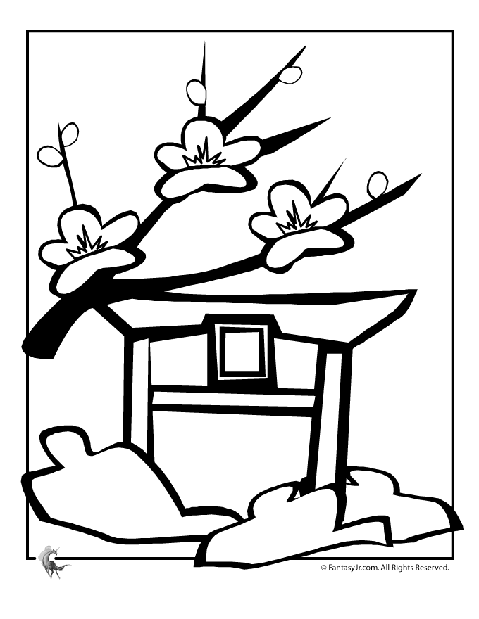 Cherry Blossom Coloring Page 2