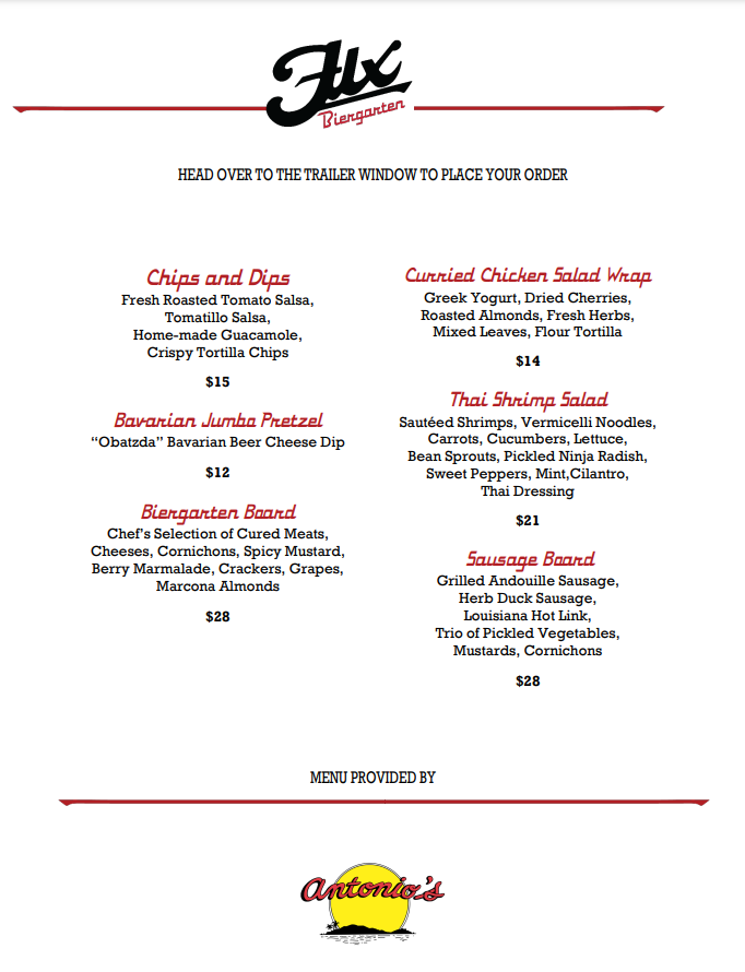 Biergarten Menu