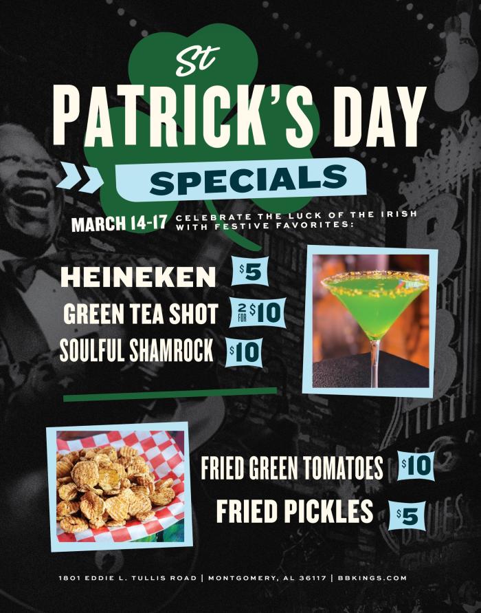BB King's St Patrick's Day Specials