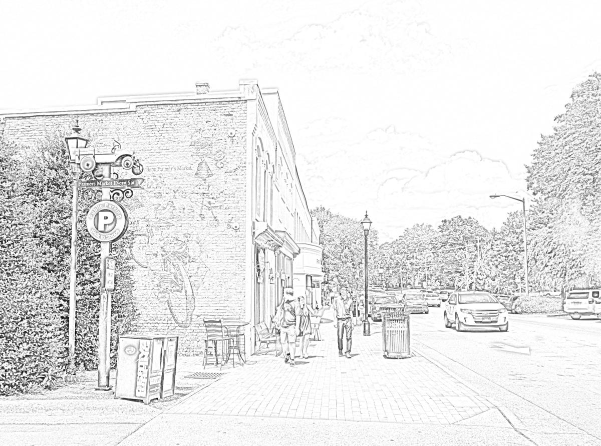 Downtown Davidson Coloring Page