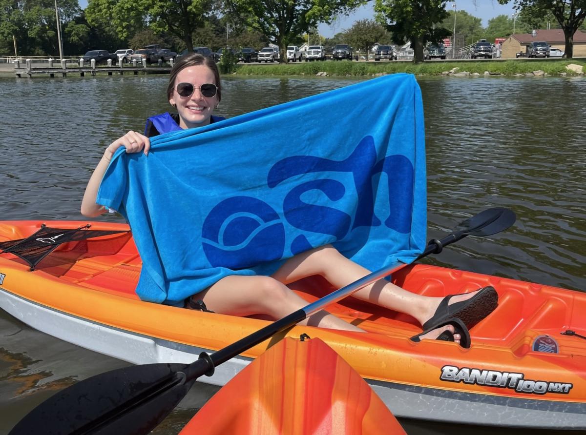Osh Towel on Kayak