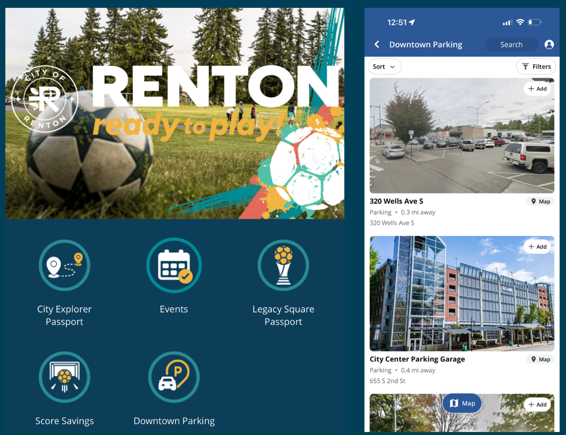 Visit Renton App and Downtown Parking