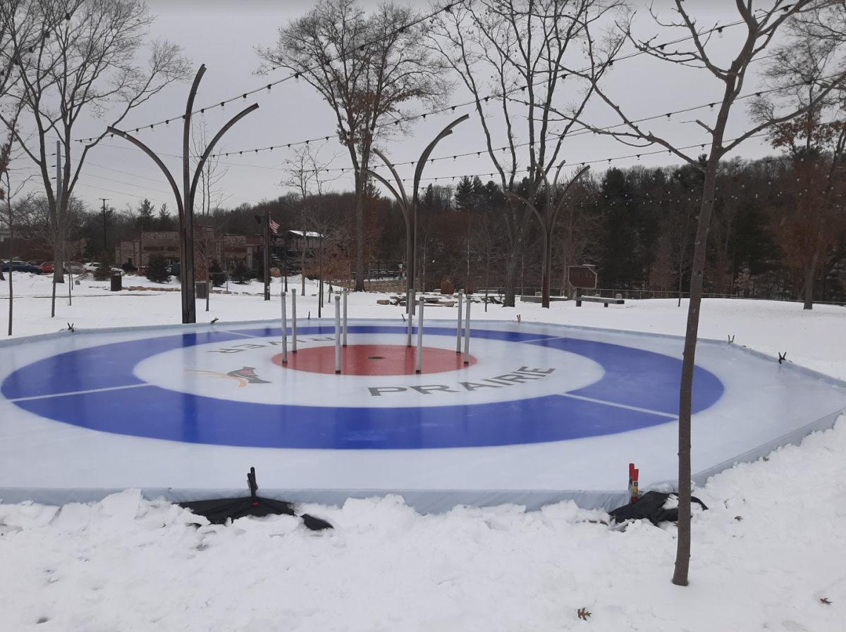 Crokicurl (Canadian sport) rink surrounded by snow in Altoona, WI