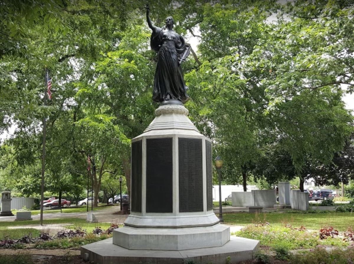 A statue at Memorial Park in Frederick County, MD