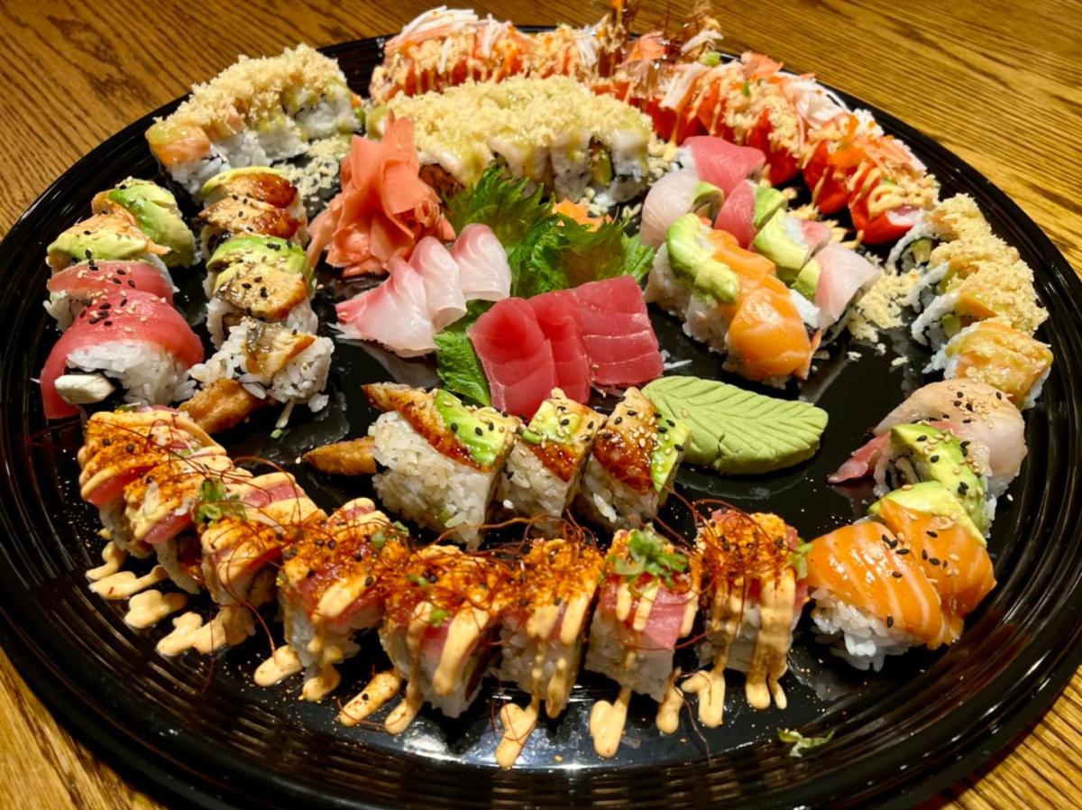 A platter of various sushi from Sweet Basil Thai in Florence, Ky.