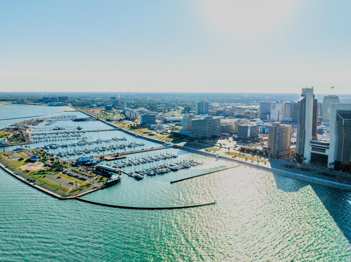 Downtown Corpus Christi Marina Aerial View