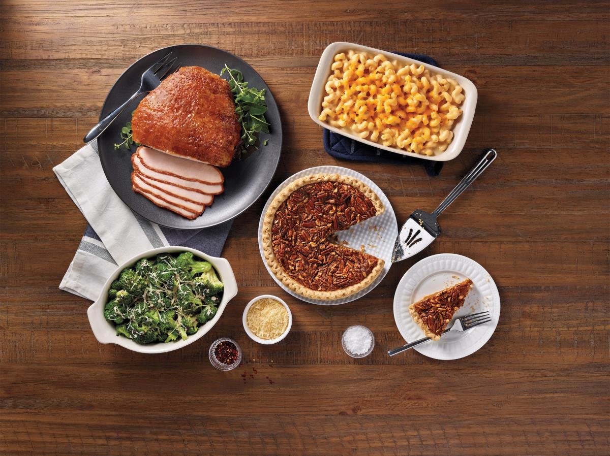 A thanksgiving spread dinner from Honeybaked Ham