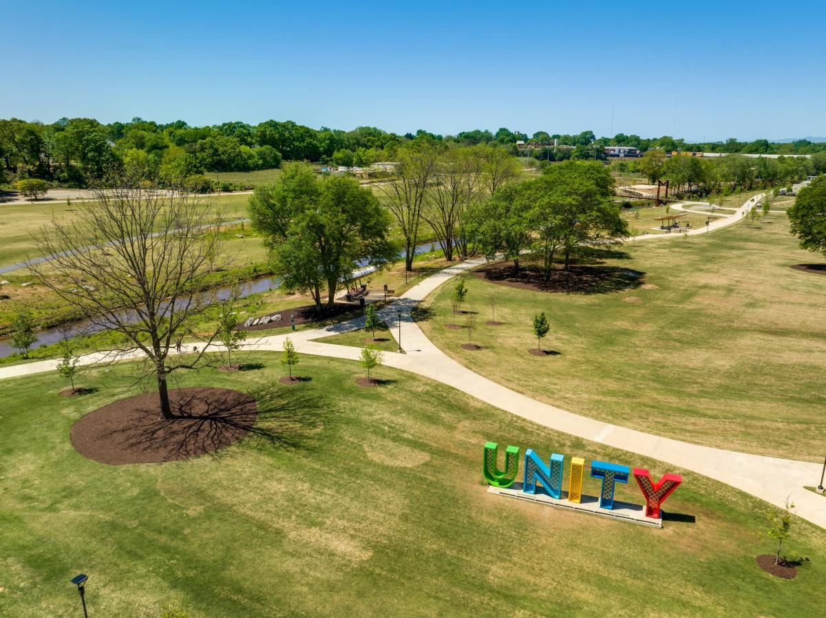 Unity Park is the perfect place to gather with friends and family for a picnic, playtime on the playground, or a nice stroll down the Swamp Rabbit Trail.