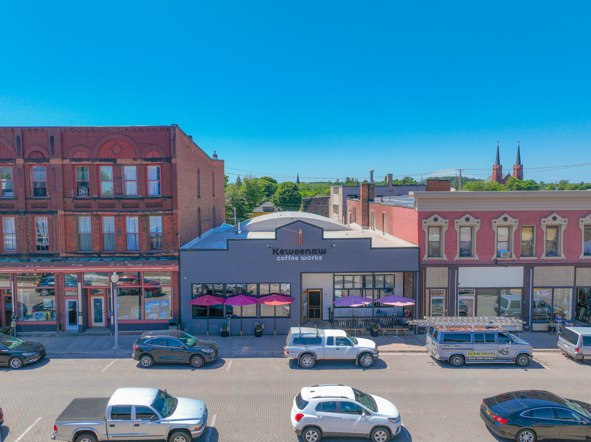 View of shops on Fifth Street