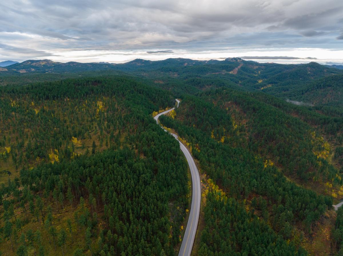 Aerial shot of Highway 385