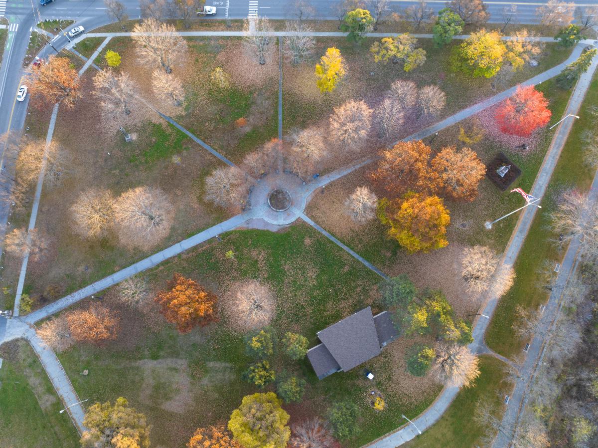 aerial photo of Battery Park in Burlington, Vermont