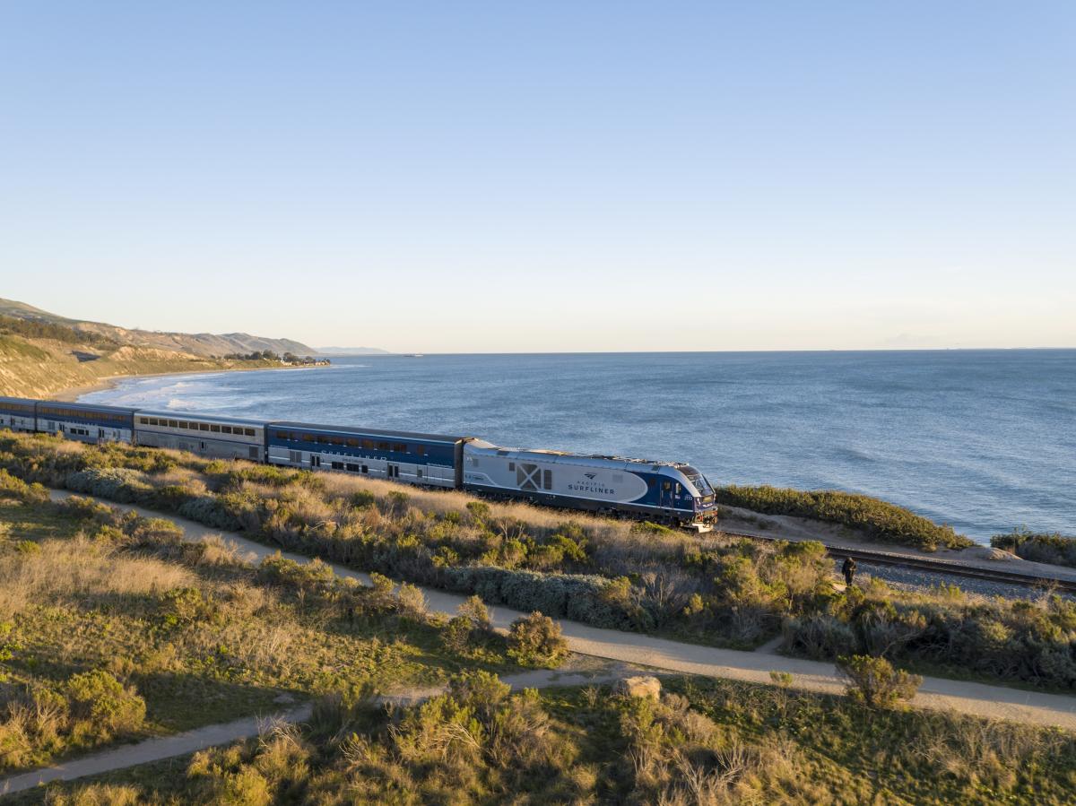 Amtrak Train Traveling in Southern California to San Diego