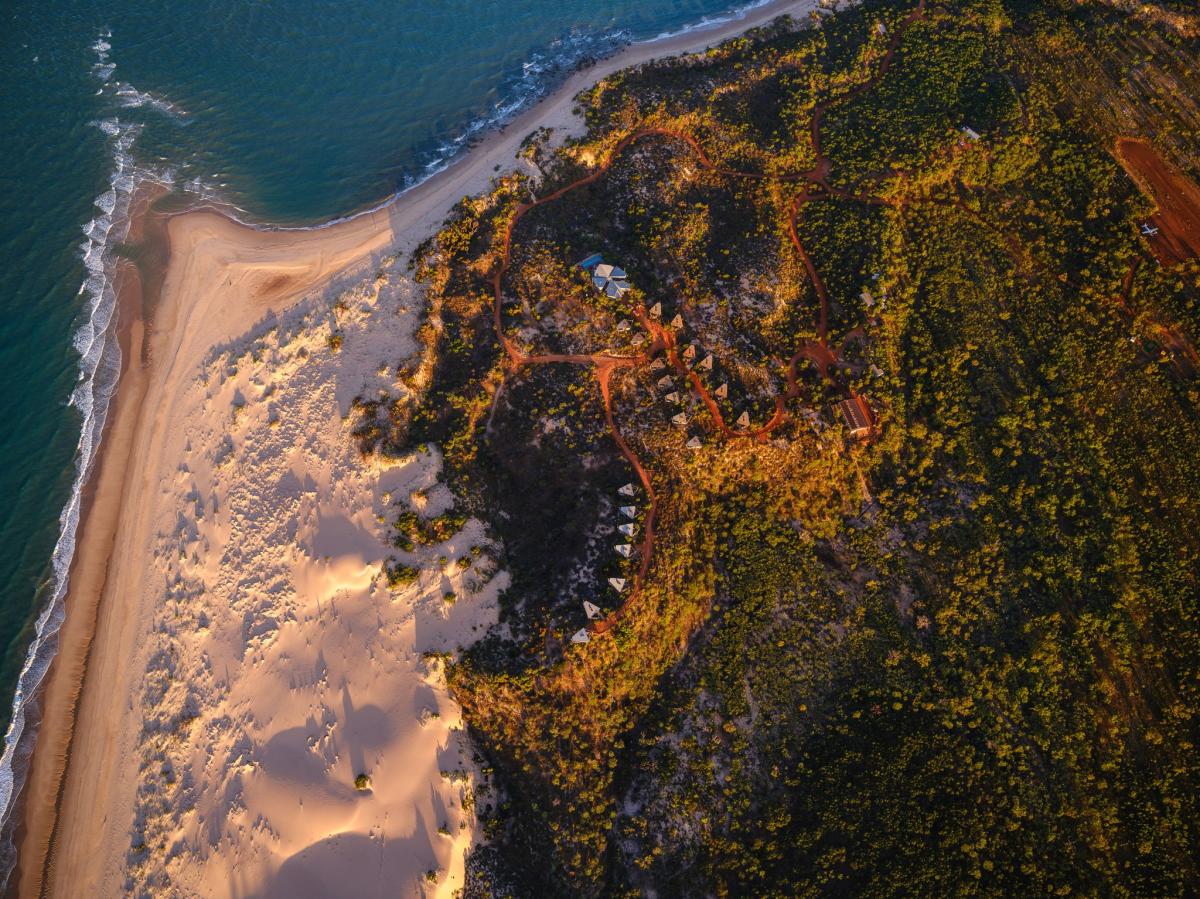 Aerial view of villas and swimming pool at Berkeley River Lodge