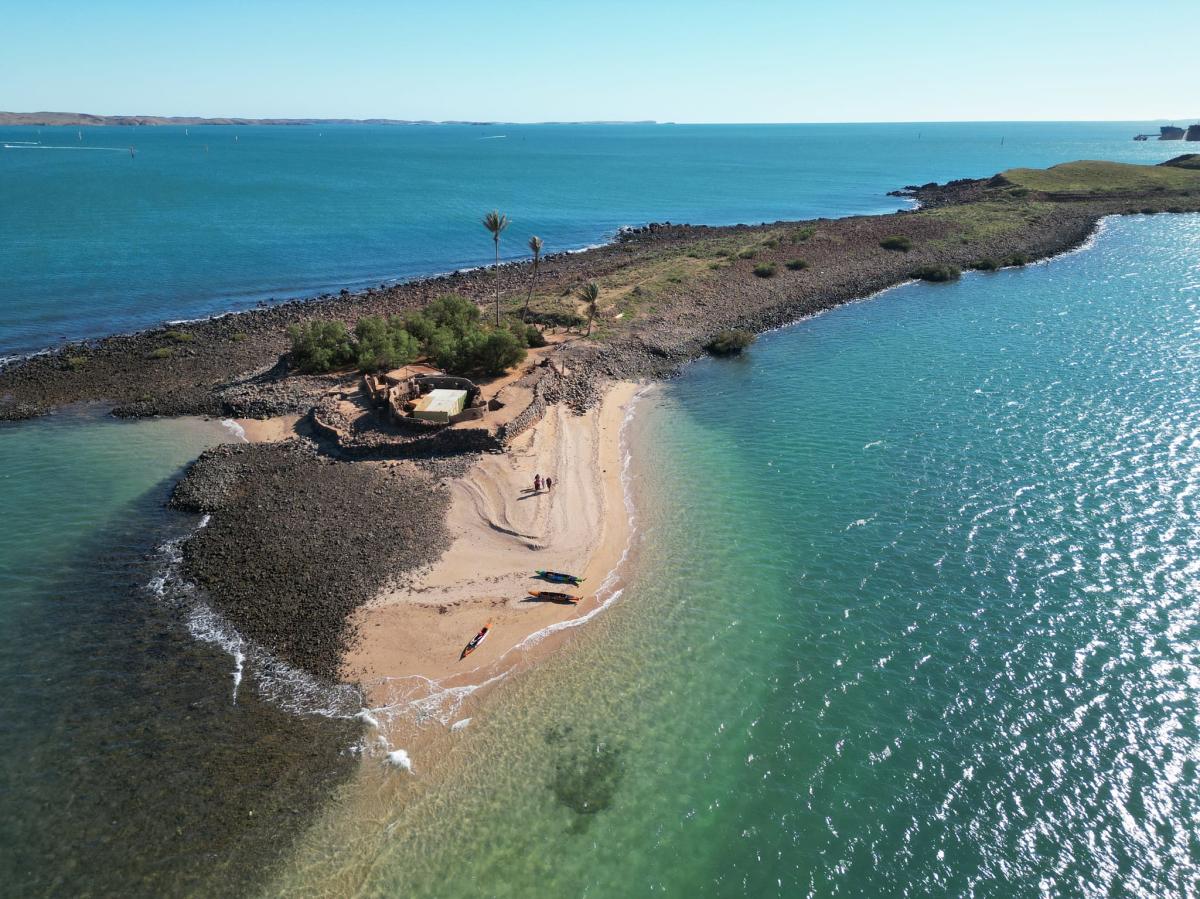 A jetski tour exploring Sam's Island in Hampton Harbour off Dampier in the Pilbara Western Australia