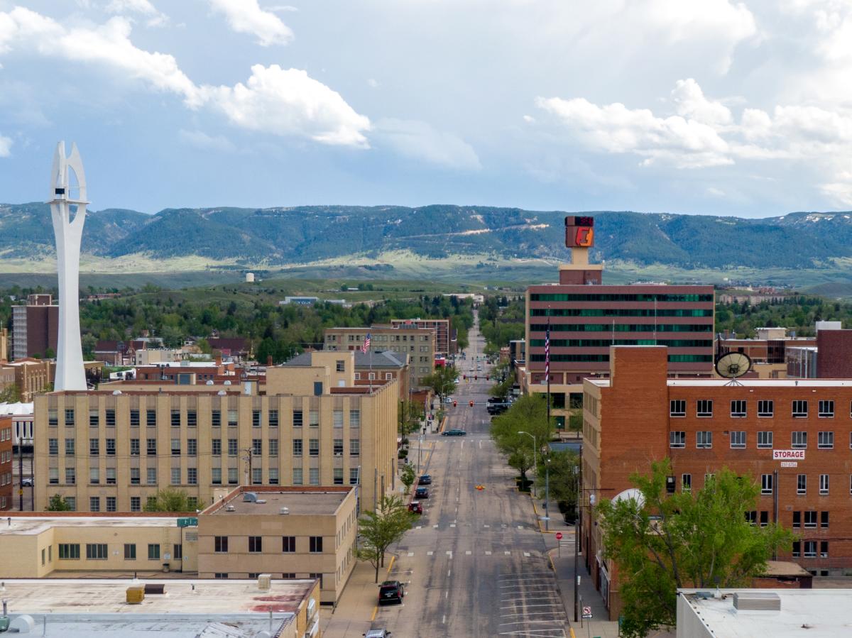 Aerial View of Downtown Casper, Wyoming