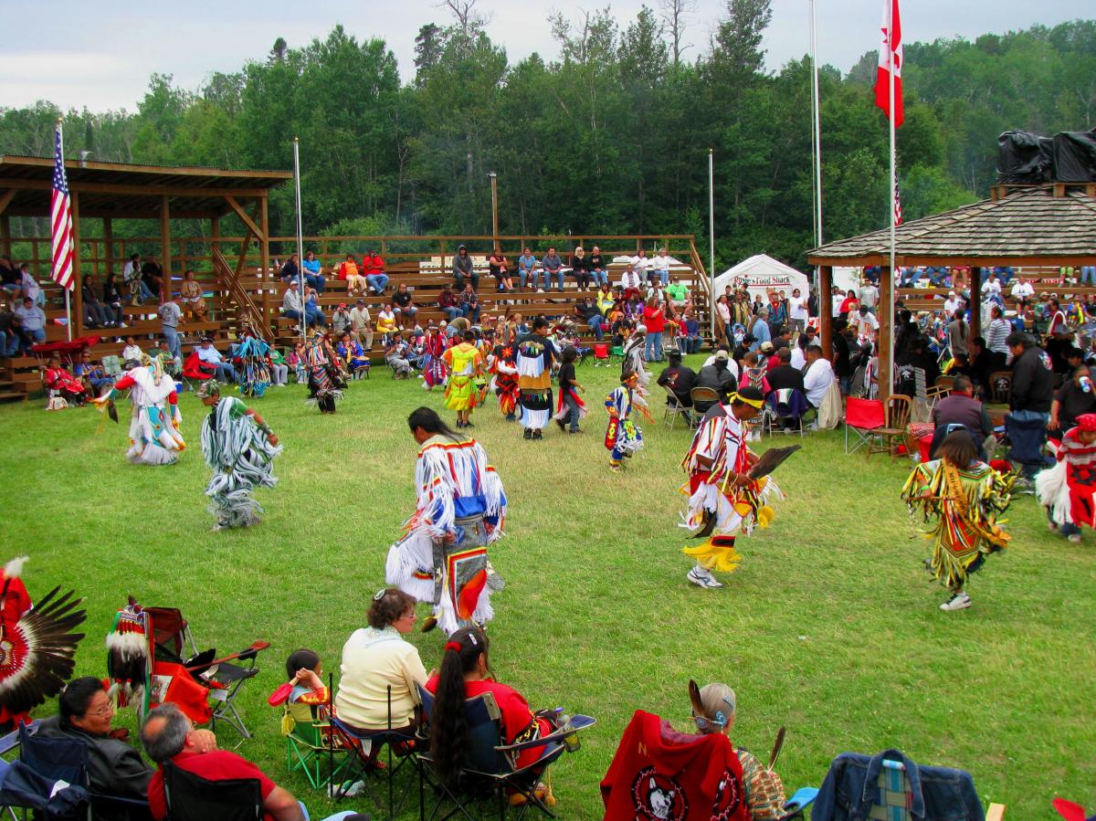 Native American dancers at Pow Wow in Grand Portage, MN.