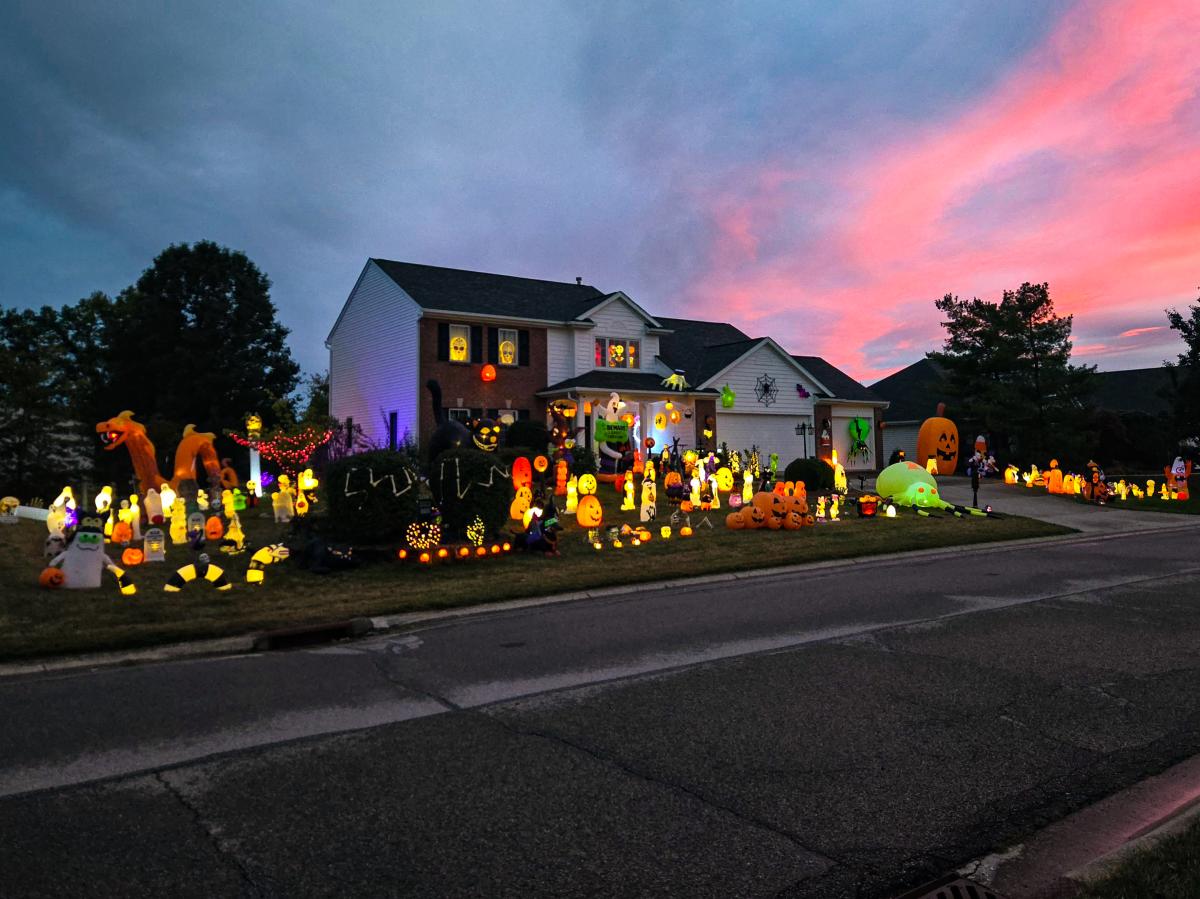 Halloween Lights Display at 1934 W Autumn Lane, Fort Wayne.