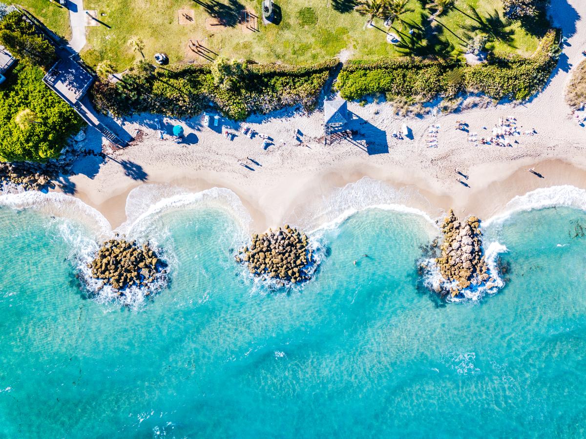 Aerial view of Deerfield Beach, FL